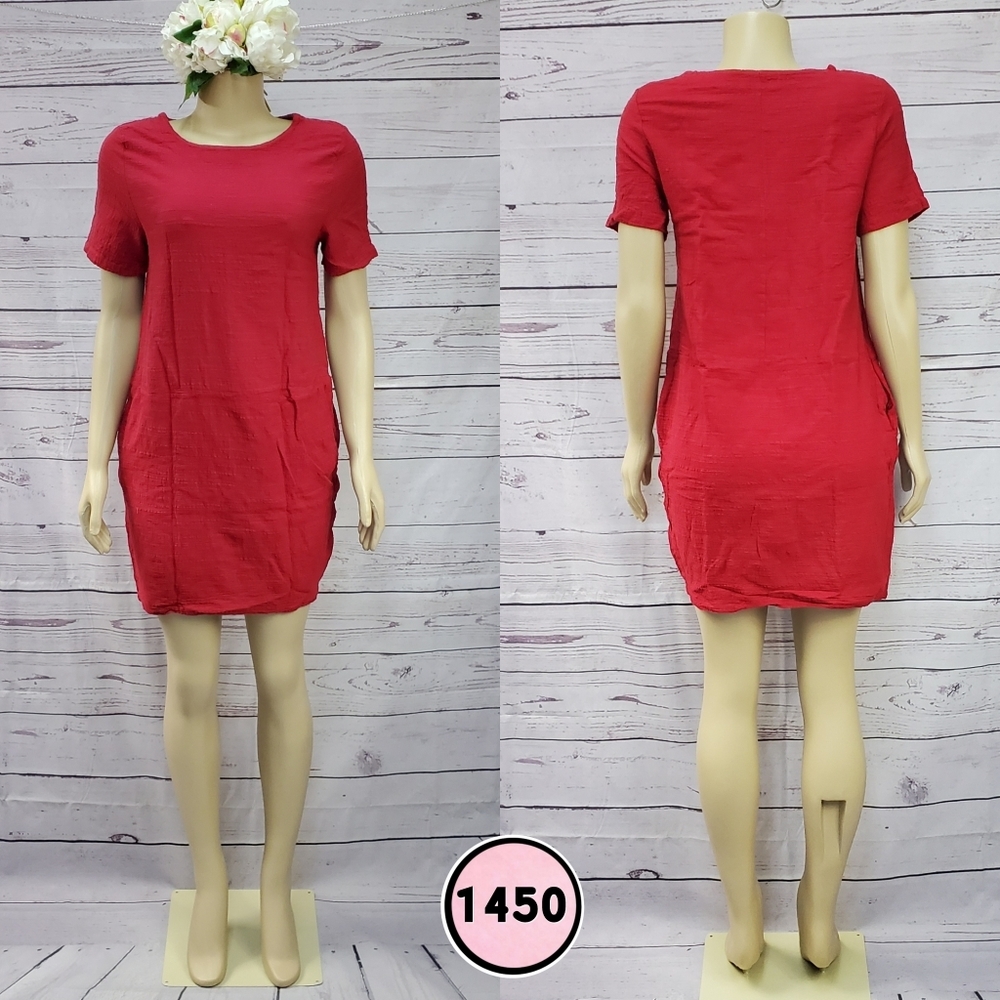 medium casual red loose dress
